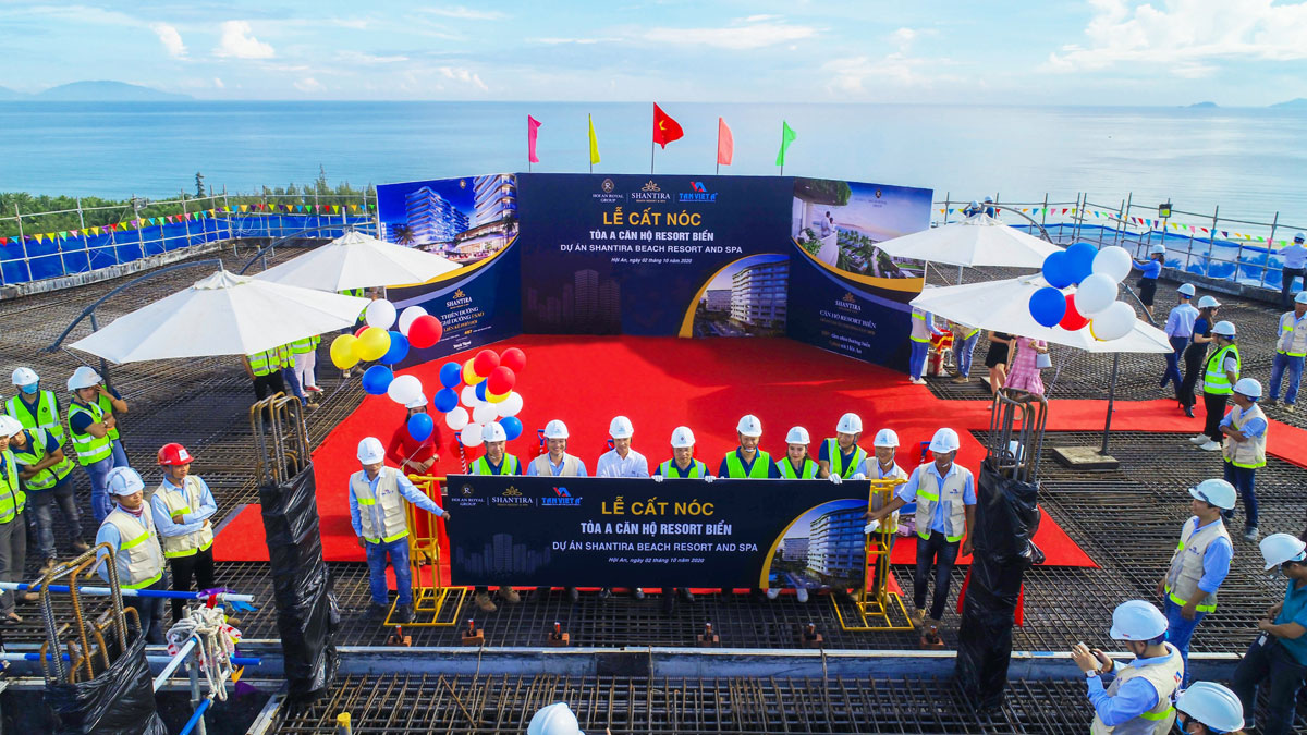 The topping out ceremony of Shantira Project - condos for sale in Hoi An